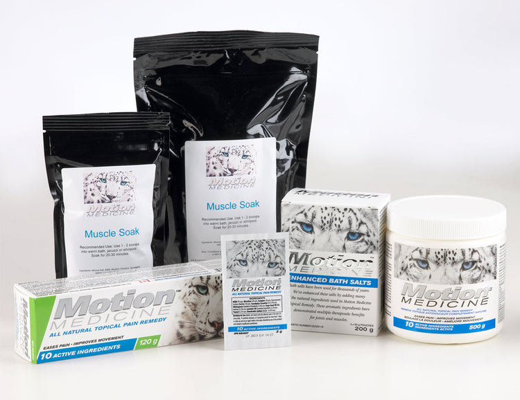 Motion Medicine topical pain remedy and bath salts