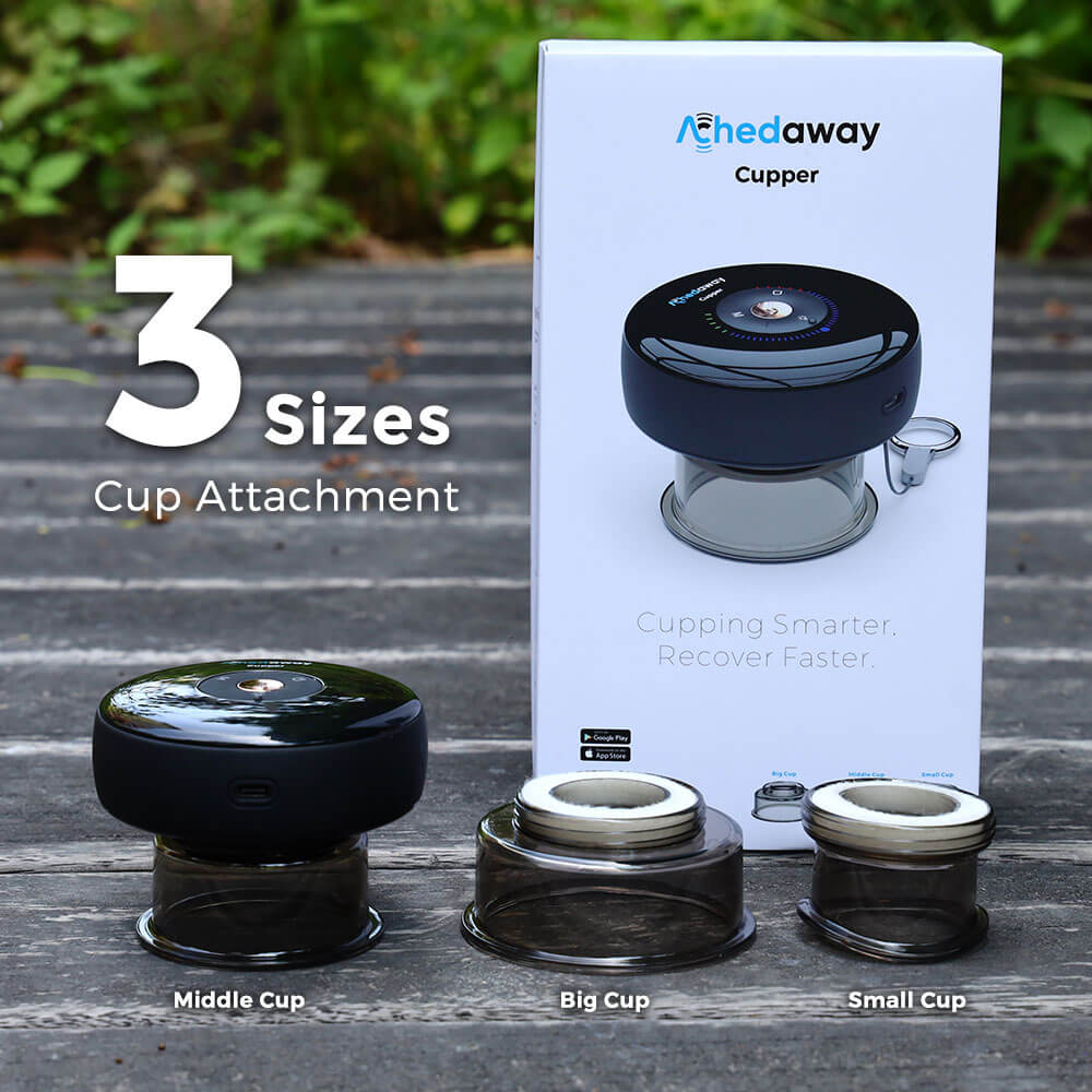 Achedaway Cupper with three cup attachment sizes